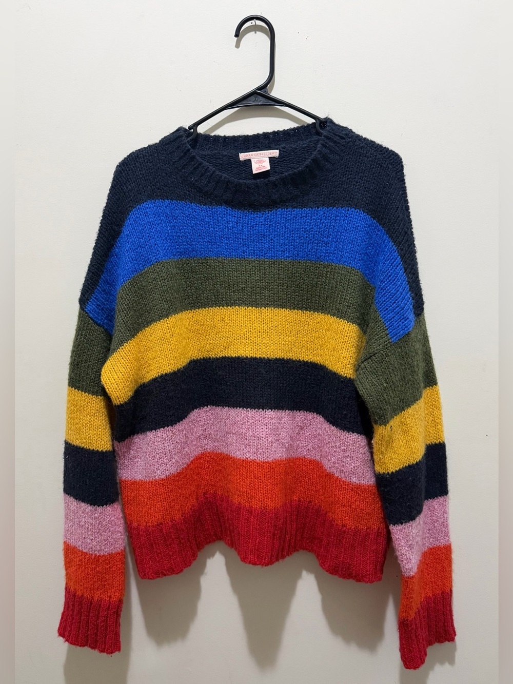 Urban Outfitters UO Kari Rainbow Striped Oversized Sweater M